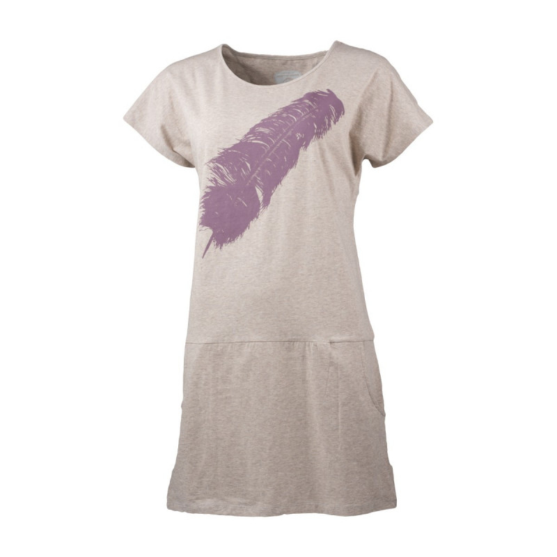NORTHFINDER dámské tričko outdoorové melanžové bavlněné s pírkem VINLEY