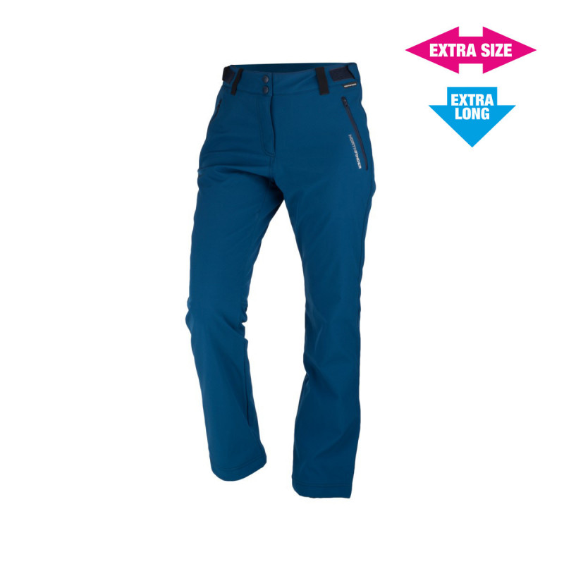 Dámské kalhoty pevný softshell outdoorový styl EXTRA SIZE+LONG 3L GERONYA