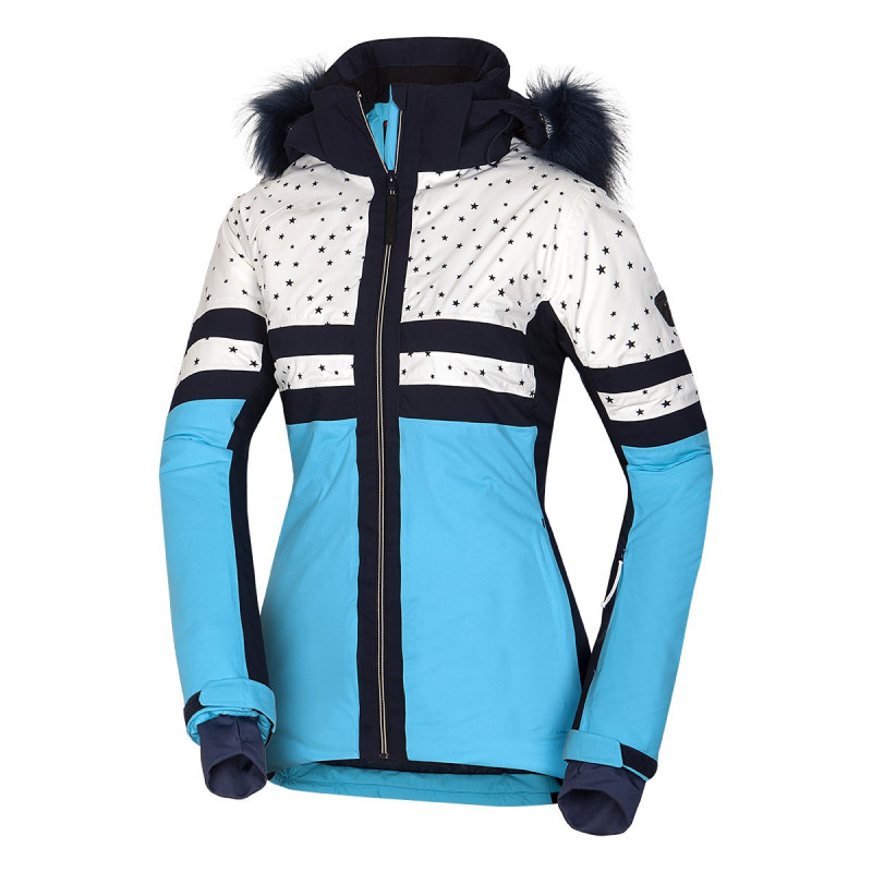 Dámská bunda lyžařská zateplená s potiskem a kožešinou 2,5L BEA