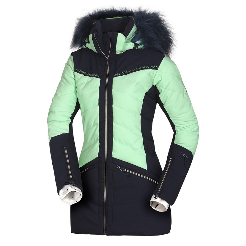 Women's alpine jacket insulated series long style with fur 2-layer IRNES