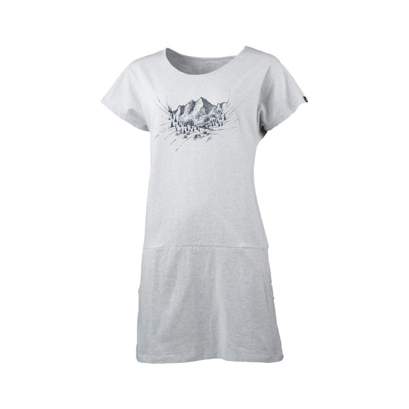 Dámske tričko outdoorové melanžové bavlnené s horami KINNSEA