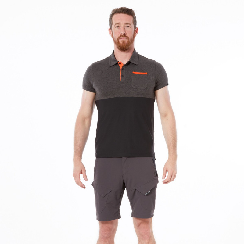 MERTON férfi kerékpáros pólóing - <ul><li>Funkcionális anyag elegáns melírozott külsővel</li><li> A póló kellemes érintésű, rugalmas, könnyű, kényelmes</li><li> Speciálisan az E-Bike kollekcióhoz terveztük, de a Trail-Running kollekcióval is jól kombinálható</li>