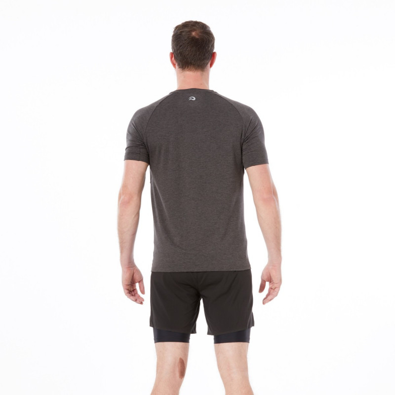 BOLTIN melange férfi futópóló - <ul><li>Rövid ujjú funkciós póló</li><li> Kellemes tapintású, rugalmas, könnyű, kényelmes</li><li> Fényvisszaverő elemeket tartalmaz a biztonság növelése érdekében</li>