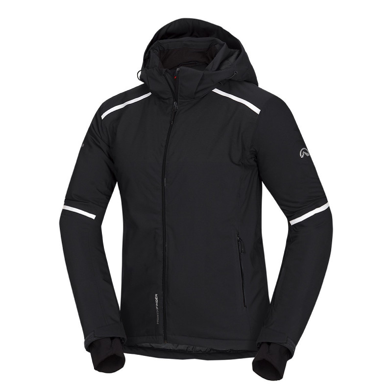 Pánska bunda zateplená lyžiarsky komfort 2L Primaloft® Insulation Eco Black SAMUEL