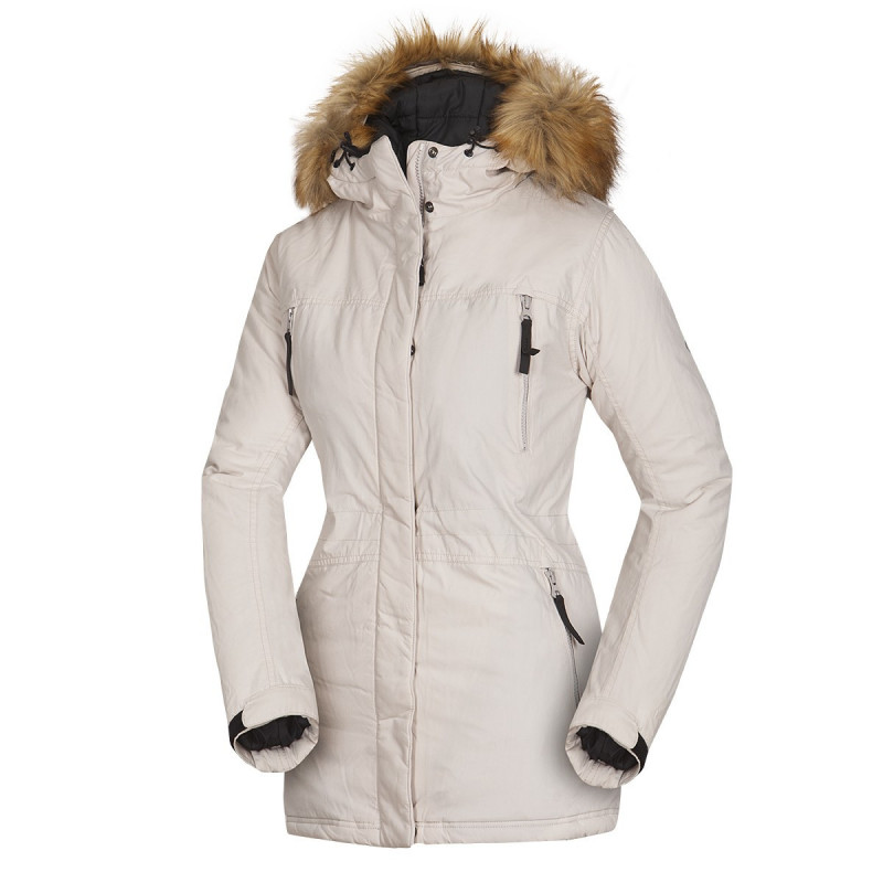 Women's insulated cotton-look jacket street style long LAURITA