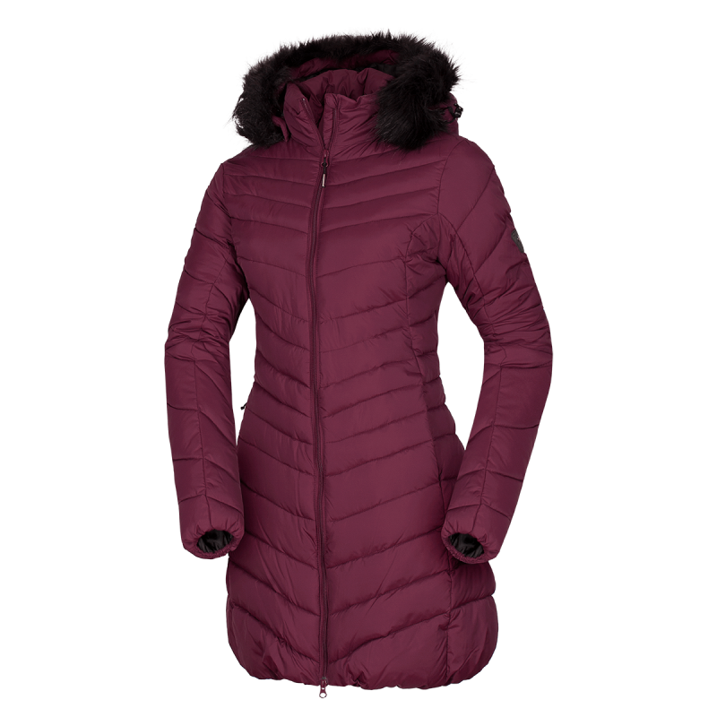 Women's jacket insulated long style fur VONILA wine for only 57.9 € |  NORTHFINDER