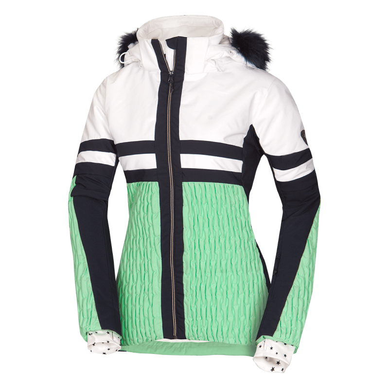 Women's ski jacket insulated full pack with fur 2-layer AMITY