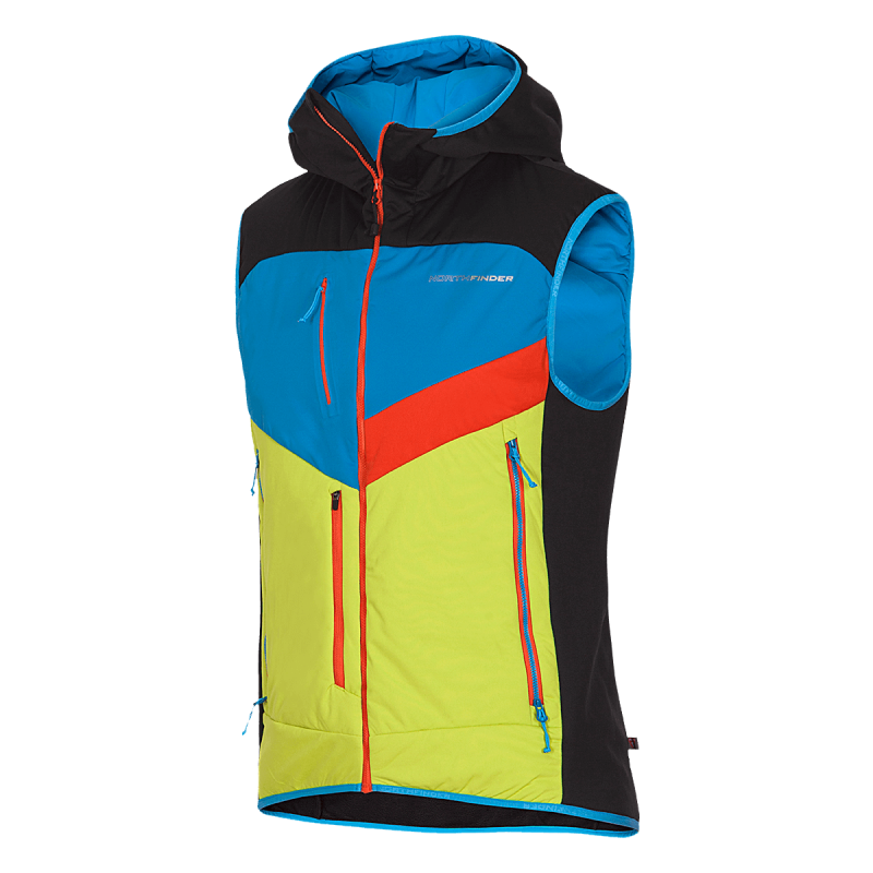 Pánská ski-touring vesta aktivní sport zateplená Primaloft® izolace Eco Black GORGINNO