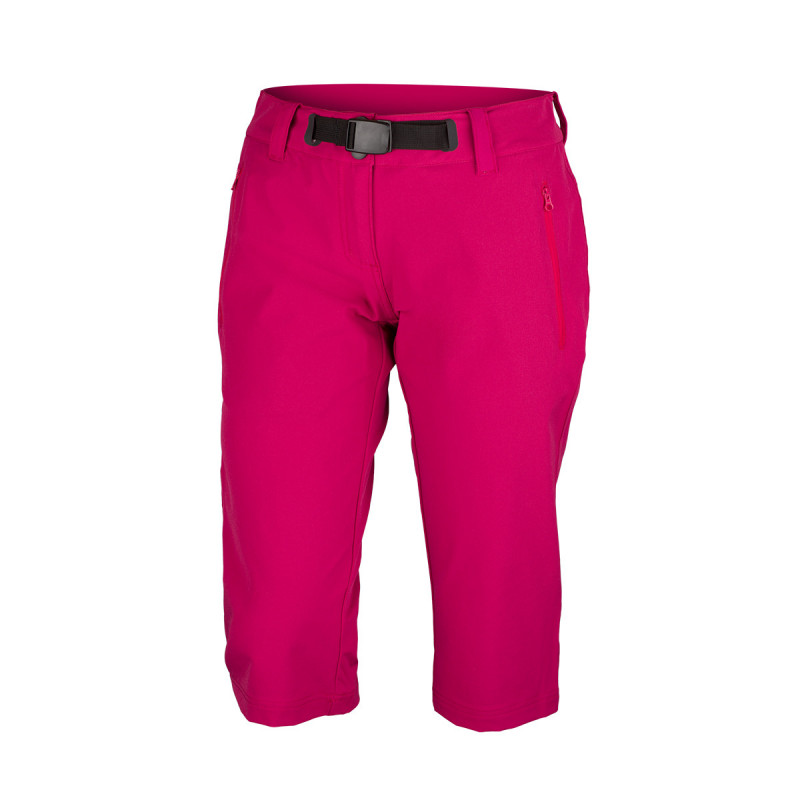 Women's stretch shorts WENDY - <ul><li>Ladies knee-length shorts made of light and stretchy knit-fabric containing nylon and spandex that delivers extreme mobility, breathability and make them windproof</li><li> Thanks to Teflon DWR Eco Elite finishing material gets not wet</li><li> The waistband with an integrated belt has belt loops and snap closure</li>