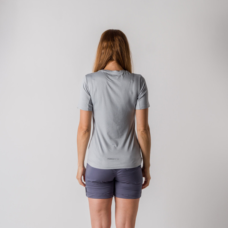 TR-4817OR women's active t-shirt with print from recycled fibres JAYLEEN - Comfortable, stretchy, and soft material made from a blend of recycled polyester and spandex.