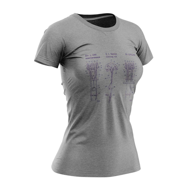 TR-4815OR T-Shirt der Frauen mit Druck von recycelten Fasern MADELEINE - Bequemes, elastisches und weiches Material aus einer Mischung von recyceltem Polyester und Spandex.