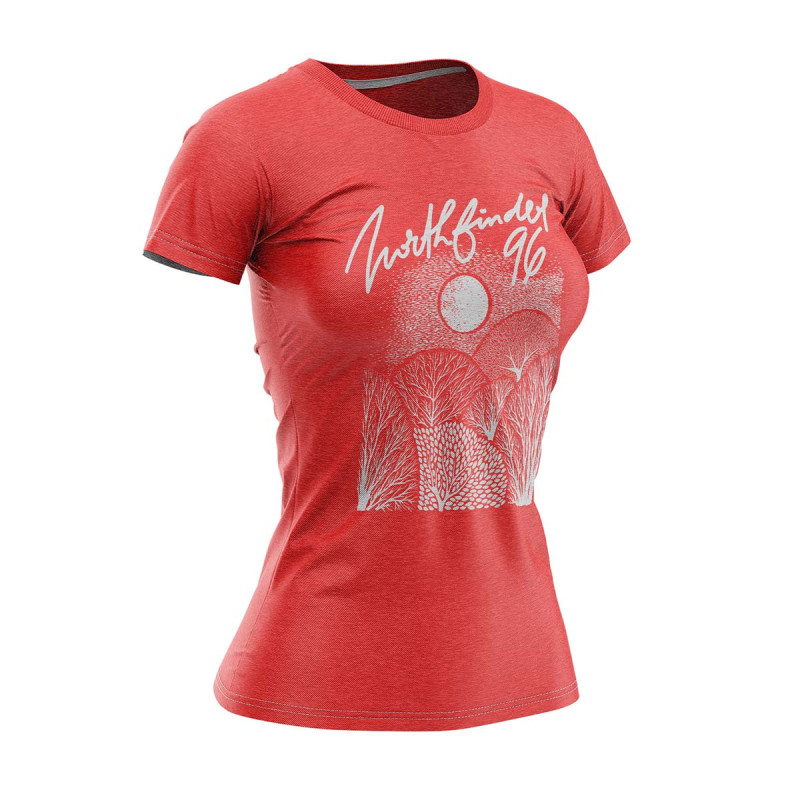TR-4817OR women's active t-shirt with print from recycled fibres JAYLEEN - Comfortable, stretchy, and soft material made from a blend of recycled polyester and spandex.