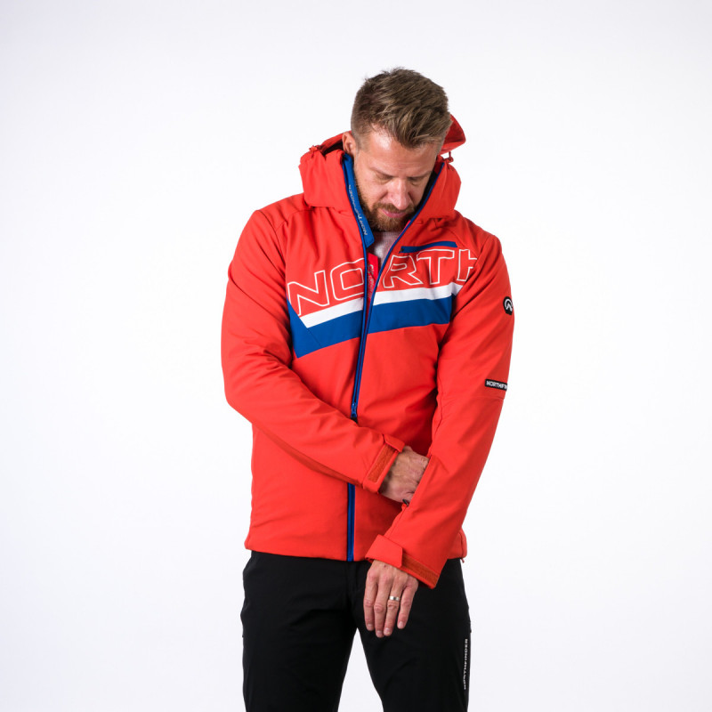 Men's ski trend jacket insulated full pack softshell 3L NATHAN - <ul><li>A ski jacket designed for downhill skiing</li><li> Waterproof and breathable softshell material with membrane ensures the wearer is dry and comfortable in all weather conditions</li><li> Elastic material for greater freedom of movement and wearing comfort</li>