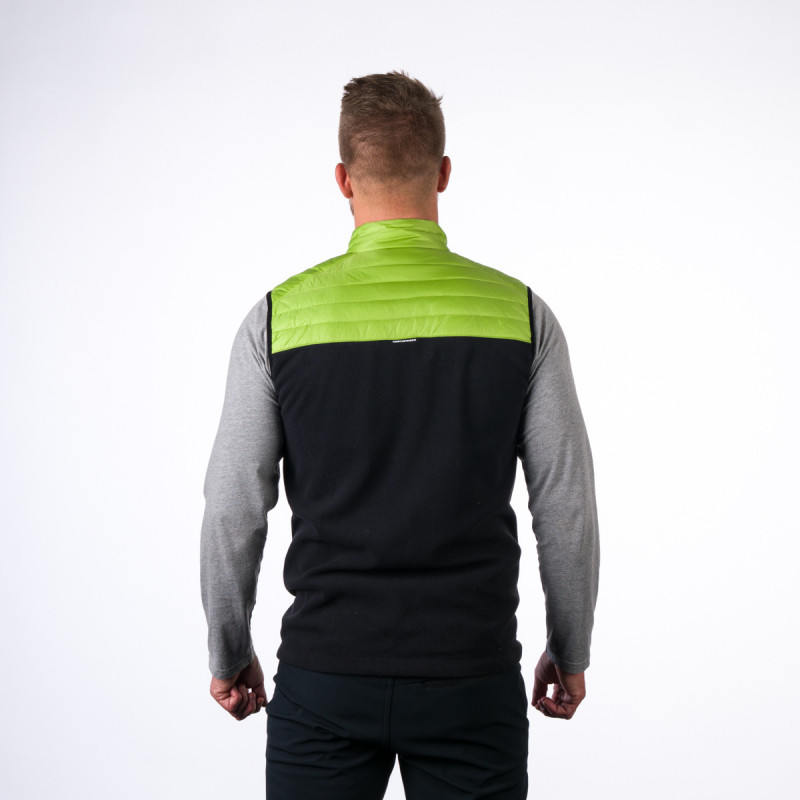 Men's combi outdoor vest PrimaLoft® Eco Black - <ul><li>The versatile hybrid vest in a classic cut is a combination of a wind-resistant front and a breathable fleece back</li><li> The combination of materials used allows for versatile use in everyday use as well as in outdoor activities</li><li> The front and shoulder sections are insulated with PrimaLoft® Eco Black synthetic filling, with an excellent ratio of thermal insulation properties to weight</li>
