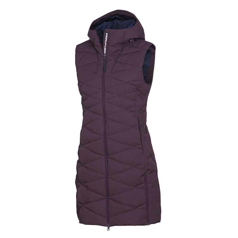 VE-4426SNW women's ski trendy quilted long vest  CARRIE - 