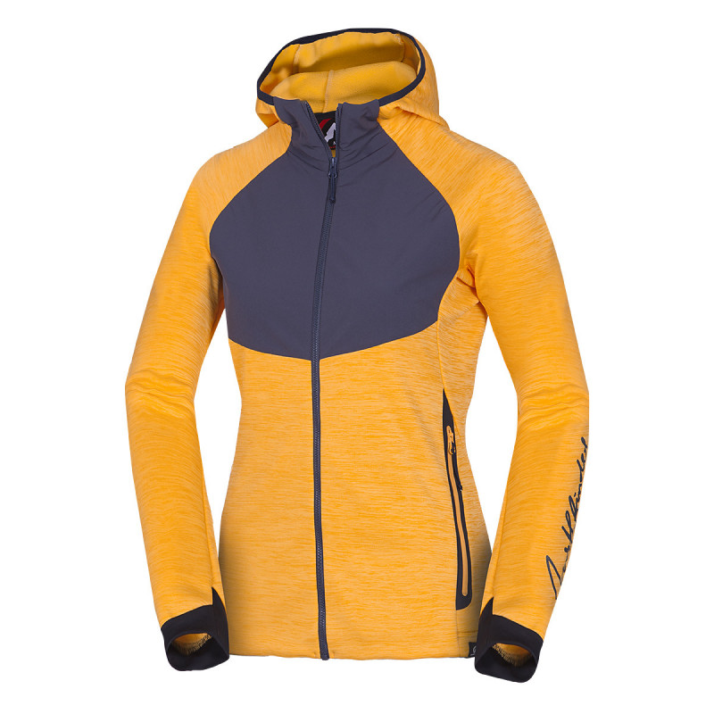 MI-4770OR dámsky outdoorový aktívny melanžový sveter s kapucňou ADDILYN - 