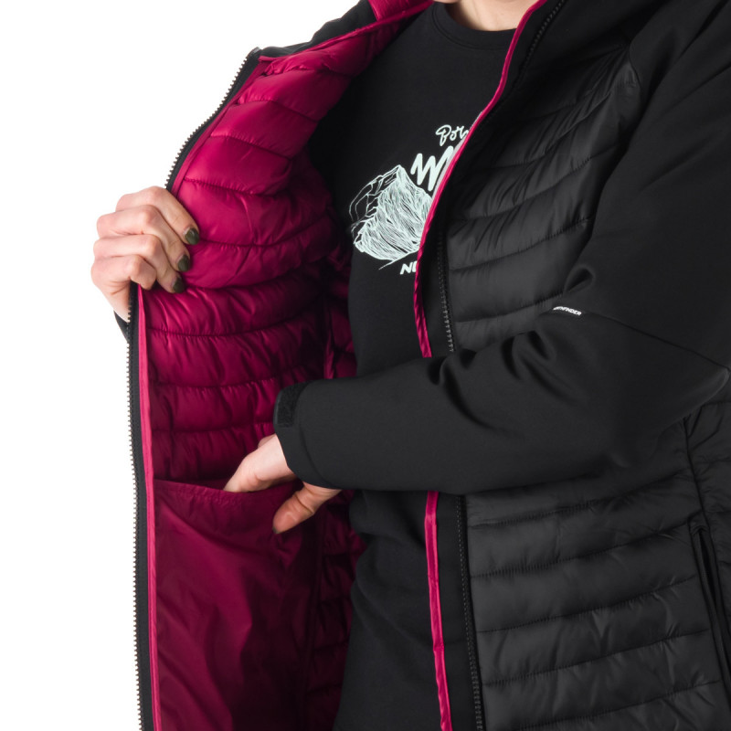 BU-6030OR dámska outdoorová hybrid bunda so softshellovými rukávmi a kapucňou ALISHA - 