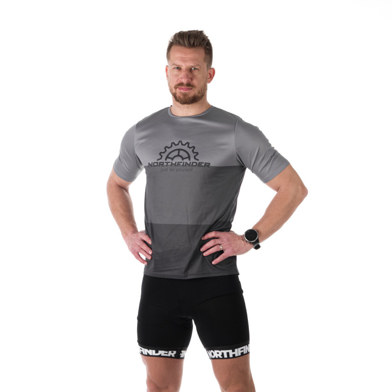 férfi e-bike póló - <ul><li>rugalmas, funkcionális póló minden kerékpáros túrára - cipzáras zseb hátul a kisebb tárgyak számára - divatos mintás dizájn</li>