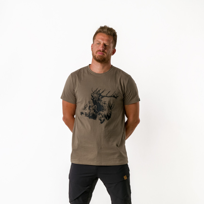Мъжка тениска с принт от органичен памук