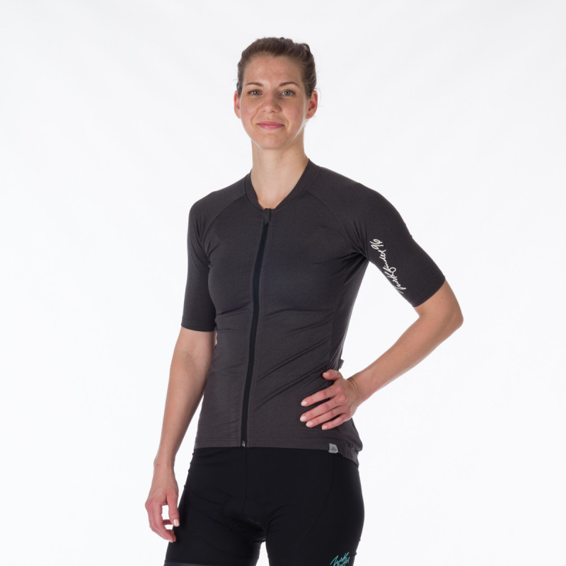 TR-4902MB women's e-bike t-shirt full zip from recycled fibers MYRTLE - 