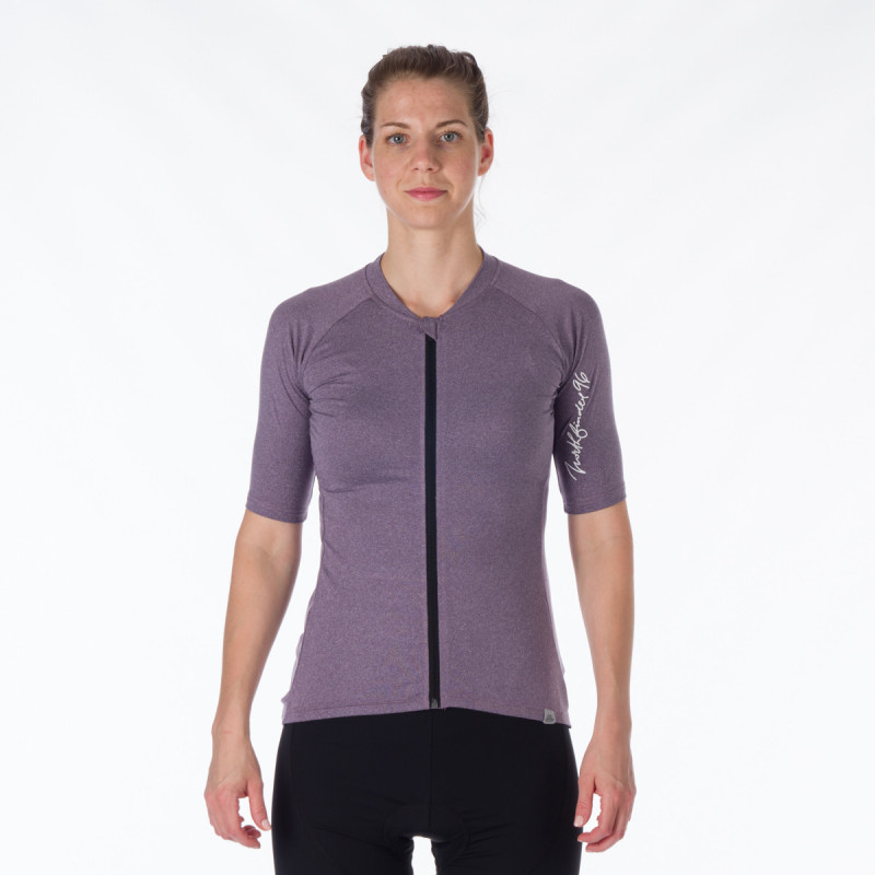 TR-4902MB women's e-bike t-shirt full zip from recycled fibers MYRTLE - 