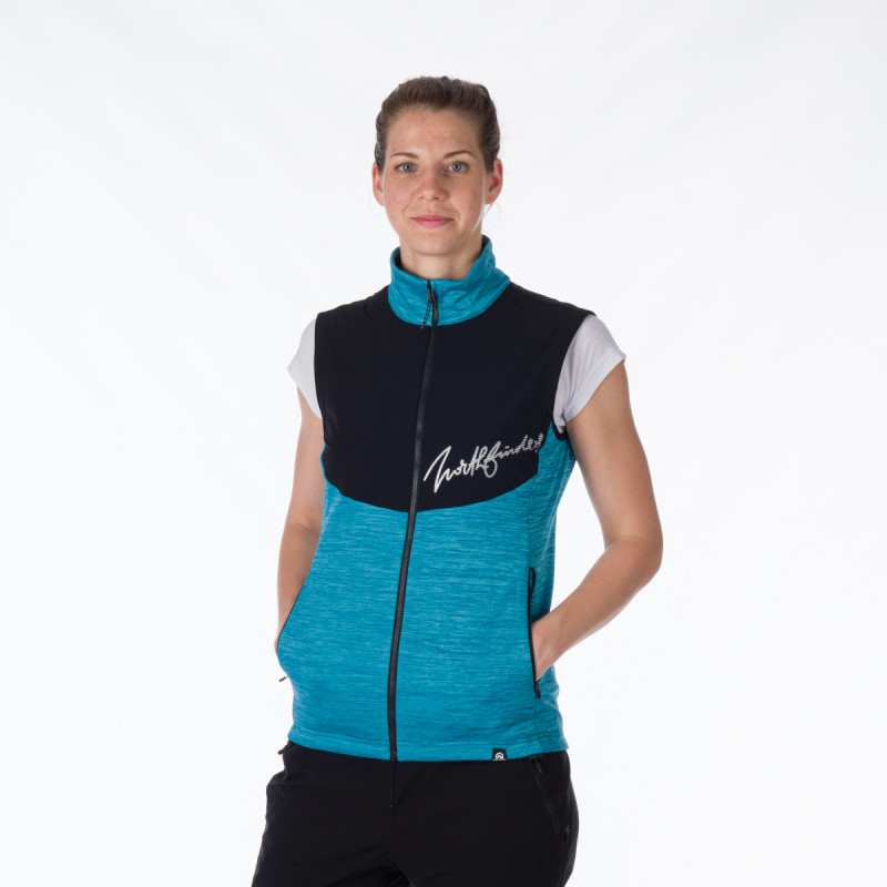 VE-4440OR women's trekking athletic fit melange fleece vest ETHEL - 