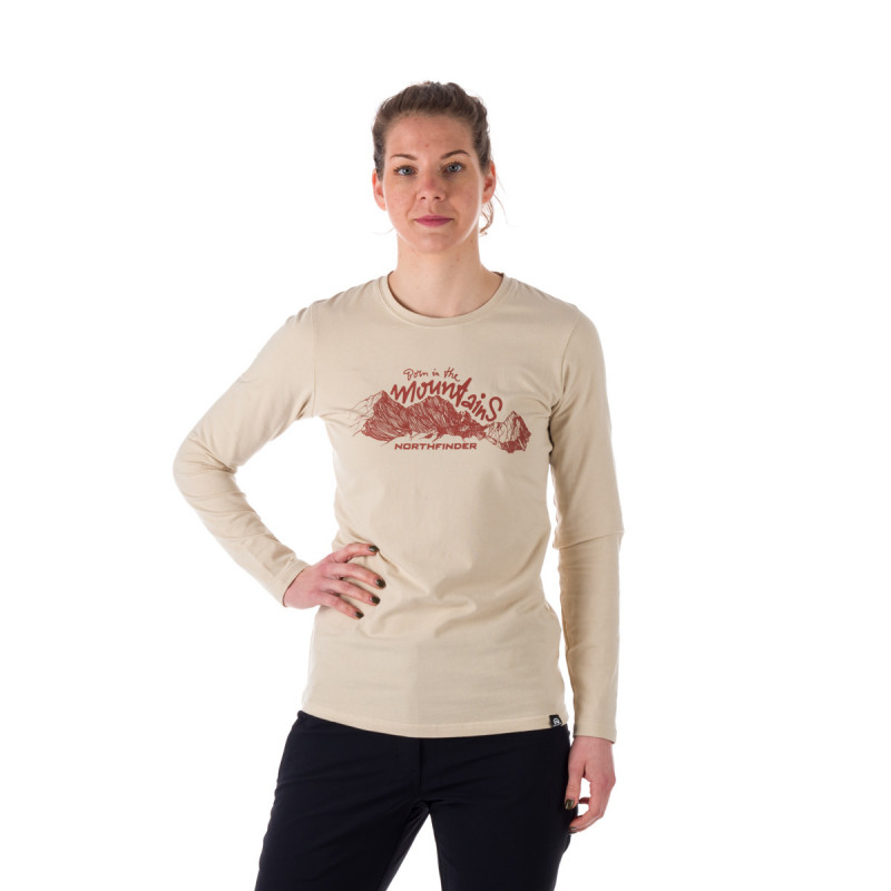 TR-4874OR dámske loose fit tričko bavlnený štýl ESSIE - Dámske tričko s dlhým rukávom z bavlny a elastanových vlákien.