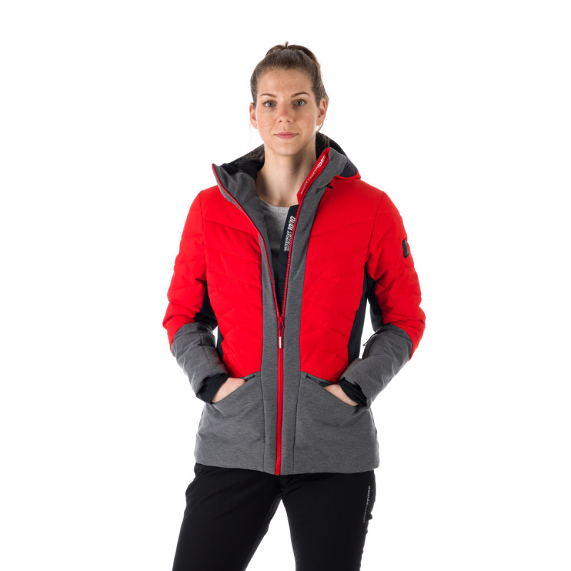 BU-6045SNW women's ski combi melange quilted insulated jacket BRANDY - 