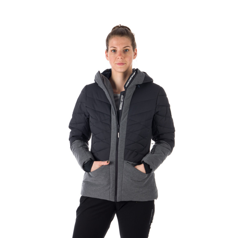 BU-6045SNW women's ski combi melange quilted insulated jacket BRANDY - 