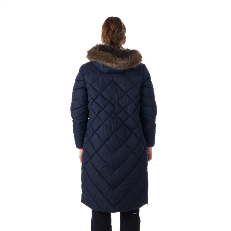 hosszított, városi női kabát GINA BU-6074SP - <ul><li>Térd alatti elegáns kialakítás • Szintetikus szigetelés pehelyszerű szerkezettel</li>