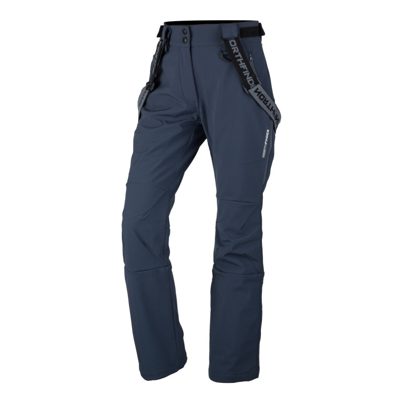 Women's softshell ski trousers ISABELA NO-6008SNW - <ul><li>Robust but elastic, waterproof and breathable material fitted with a membrane</li><li> Reinforced design of the lower edge of the trousers</li><li> Environmentally friendly water-repellent finish without the use of PFCs</li>