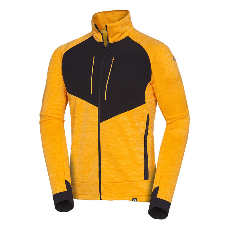 MI-3791OR pánsky horský outdoor fit sveter melange flís HARLEM - 