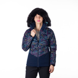 BU-6145SNW women's ski allover print insulated jacket VIVIAN