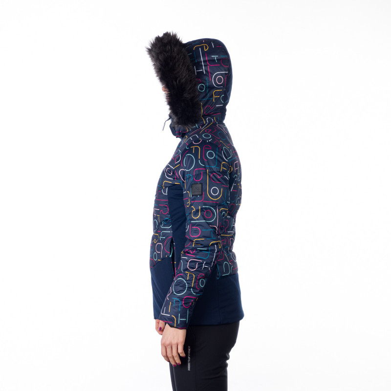 BU-6145SNW women's ski allover print insulated jacket VIVIAN - 