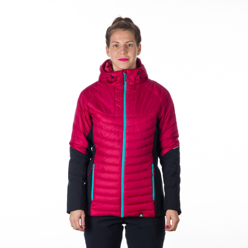 BU-6131OR women's outdoor hybrid like down jacket with softshell - 