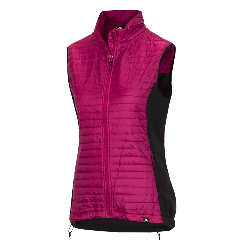 Women's vest water-repellent resistant KIERA VE-60001OR - <ul><li>Universal hybrid vest of classic cut is a combination of wind-resistant front part and breathable back part made of fleece material</li><li> The combination of materials allows for universal normal use and outdoor activities</li><li> The front part and shoulder parts are insulated with synthetic filling, with an excellent ratio of thermal insulation properties and weight</li>