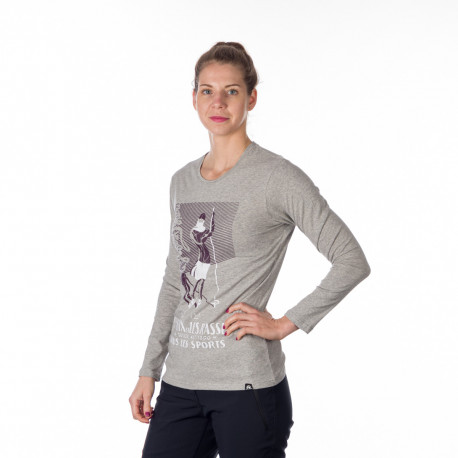 Légáteresztő női mintás póló magas pamut tartalommal FAYE