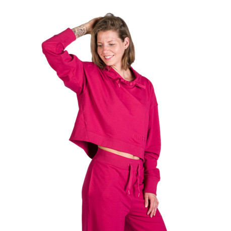 Női rövidített, városi oversize pulóver kapucnival PATTI