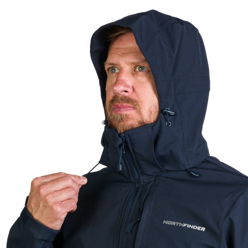 Férfi outdoor softshell kabát MARQUIS - <ul><li>Outdoor kabát 3-rétegű softshell (5000 mm / 5000 g / m2 / 24 h) véd a szél és a nedvesség ellen </li><li> PFC -mentes hidrofób felületkezelés</li><li> Teljes hosszúságú cipzár, lekapcsolható ergonomikus 3D kapucni</li>