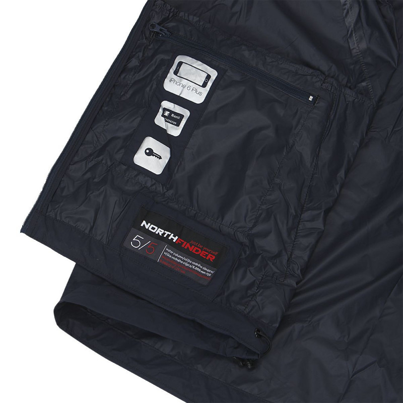 BU-3267OR men's waterproof jacket stowable 2l NORTHCOVER - Lightweight, wind resistant and waterproof emergency jacket NORTHCOVER with hood can be packed into own pocket.